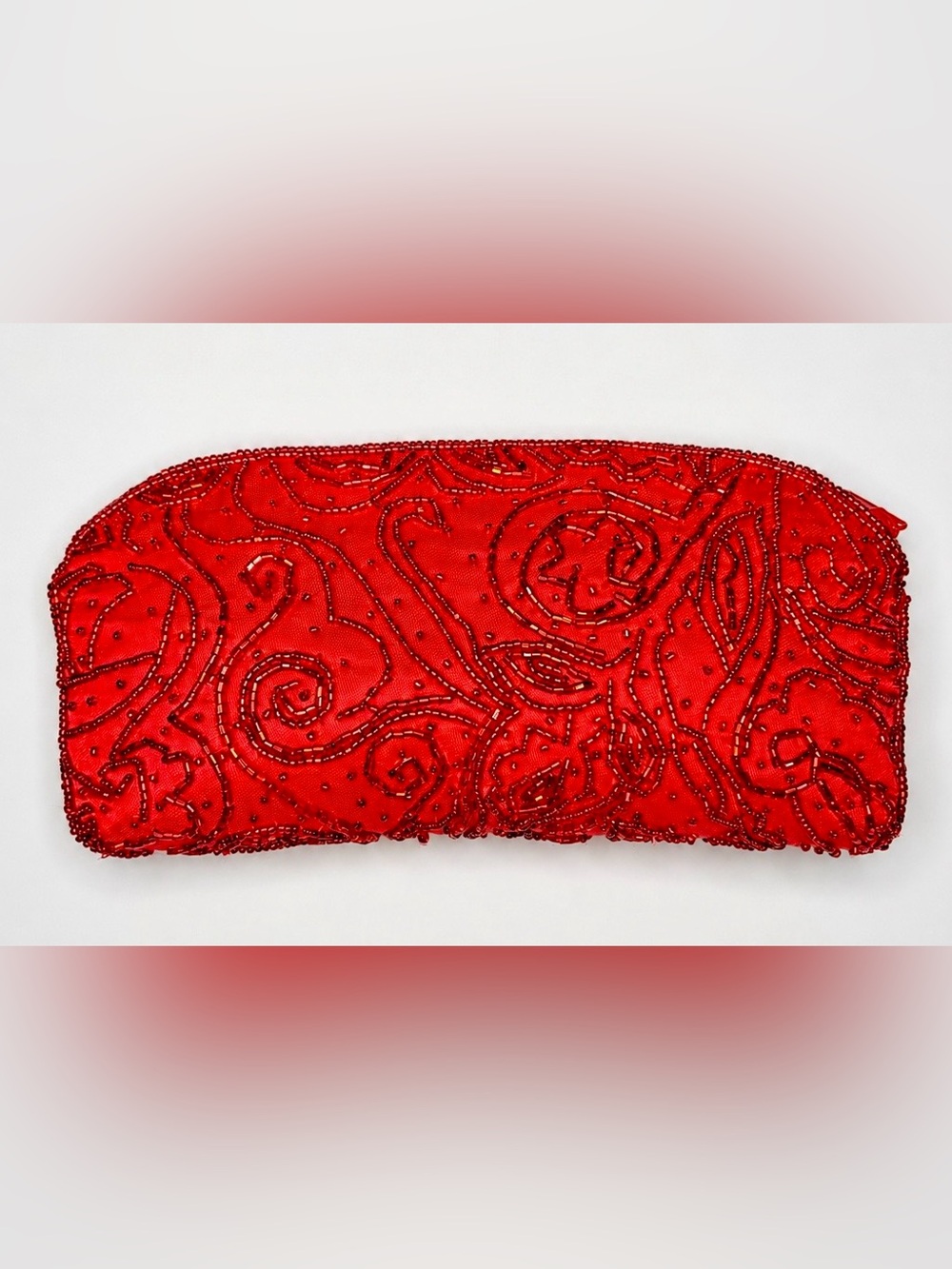 Vintage Red Beaded Clutch Amanda Smith Evening Bag Purse